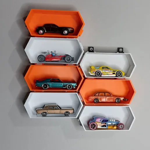 Estante Hexagonal Modular para Hot Wheels y Coleccionables