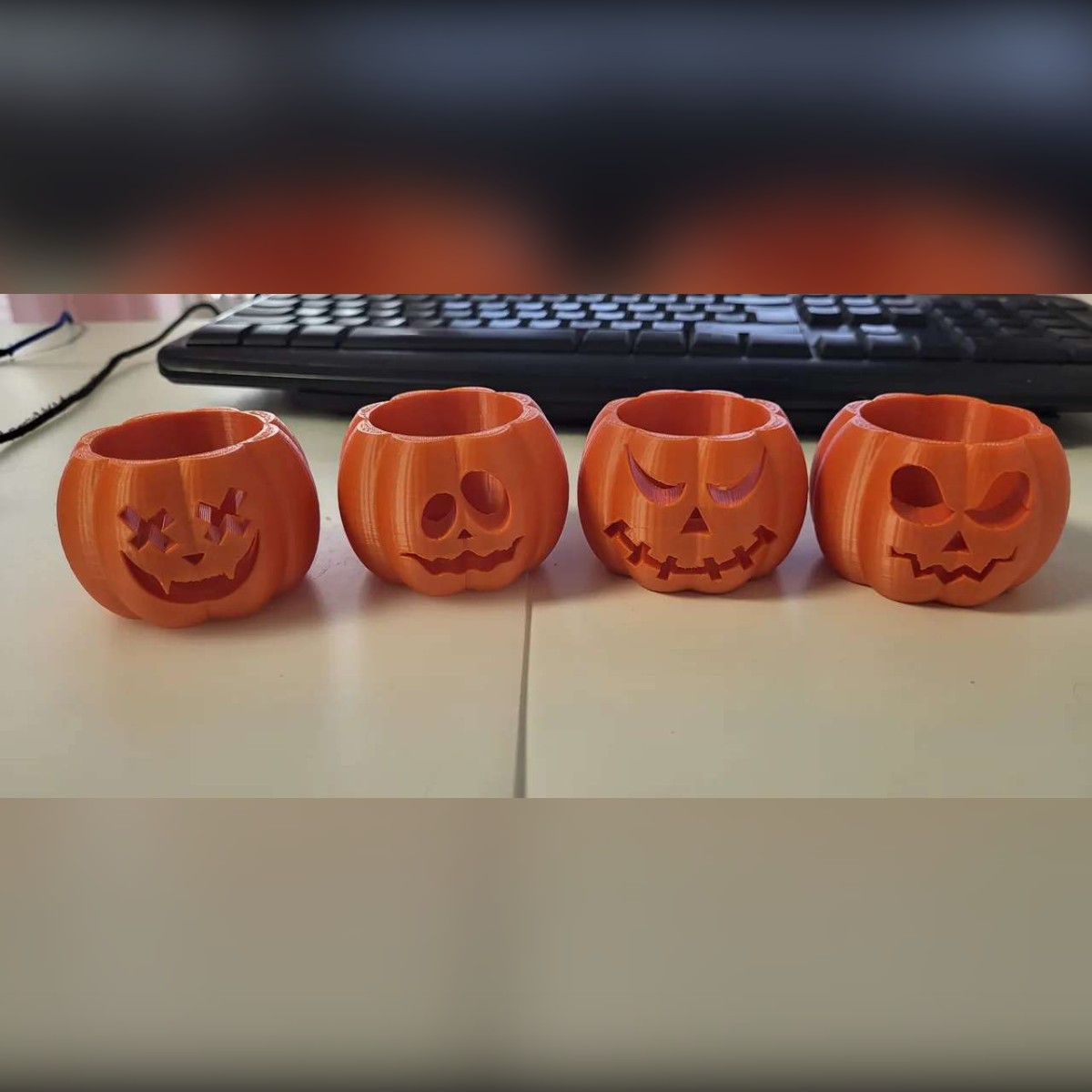 Calabazas portavelas Halloween (set x4)